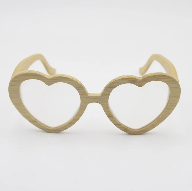 Bamboo heart frame diffraction glasses 13500 line fireworks glasses