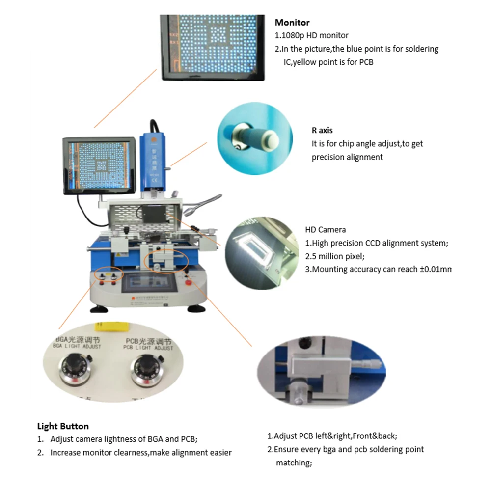 Quality assurance Automatic Bga Reballing WDS-620 for Laptop for Macbook Logic Board Repairing Machine