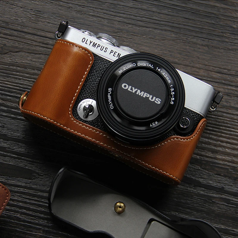 OLYMPUS PEN E-PL7 ミラーレスカメラ レンズ2本 レザーケース Molympus-カメラケース,E-P7 ° PUレザーケース,ハーフボディ