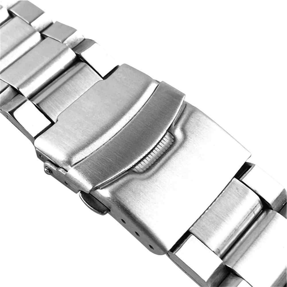 Stainless Steel Watch Strap Wrist Bracelet Silver Color Metal Watchband with Folding Clasp for Men Women 20/22/24mm