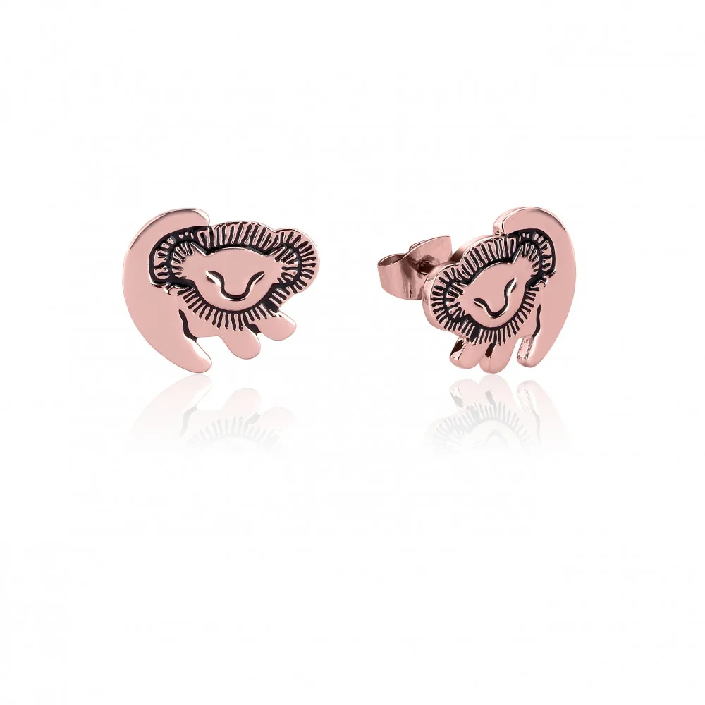 Hanreshe Lion King Earrings Women Trendy Party Jewelry Gift Rose Gold Color Christmas Stud Earrings Kids Anime Earrings