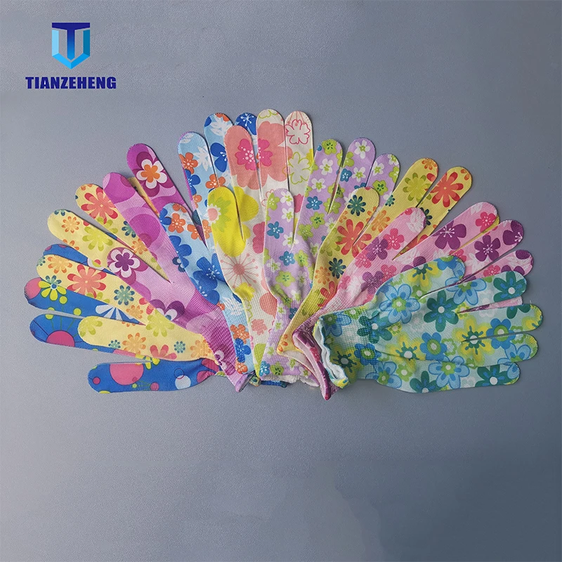 2021 12 Pairs Women Housework Gloves Thin Breathable Gardening Gloves Nylon Hand Covers New Flower Style Garden Work Tools