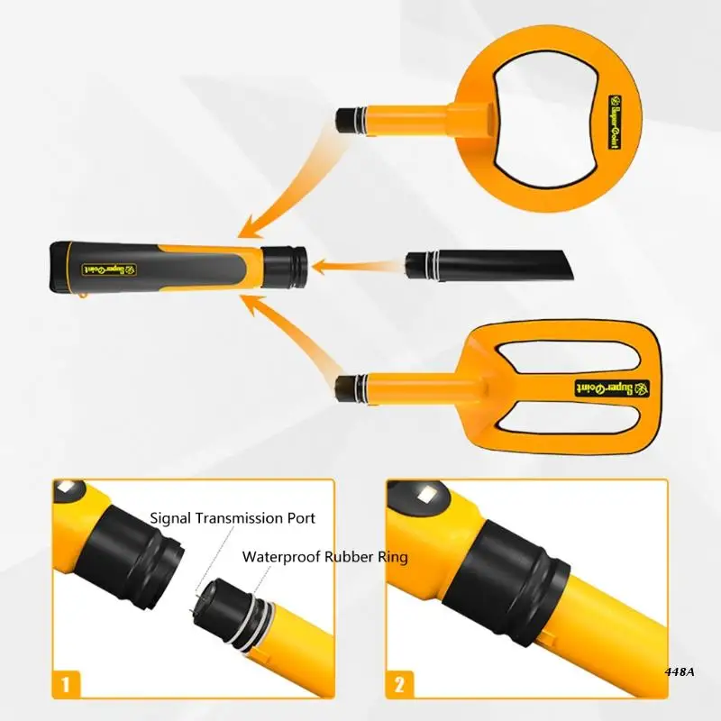 Imagem -04 - Detector de Metal Subaquático Portátil de Alta Sensibilidade à Prova Dágua com Pulsos 60m para Mergulho Tesouro