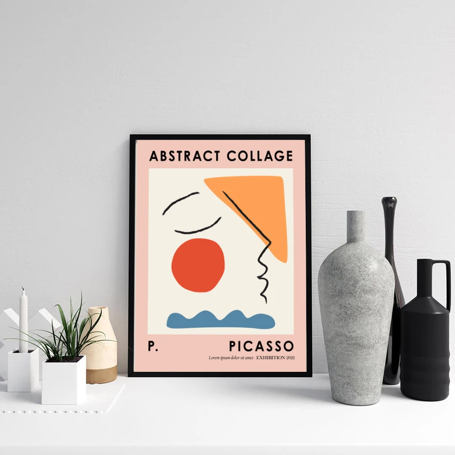 Boho Trendy Abstract Picasso Line Art Face Wall Art Poster Prints Canvas Painting Modern Art Pattern Living Room Decoration
