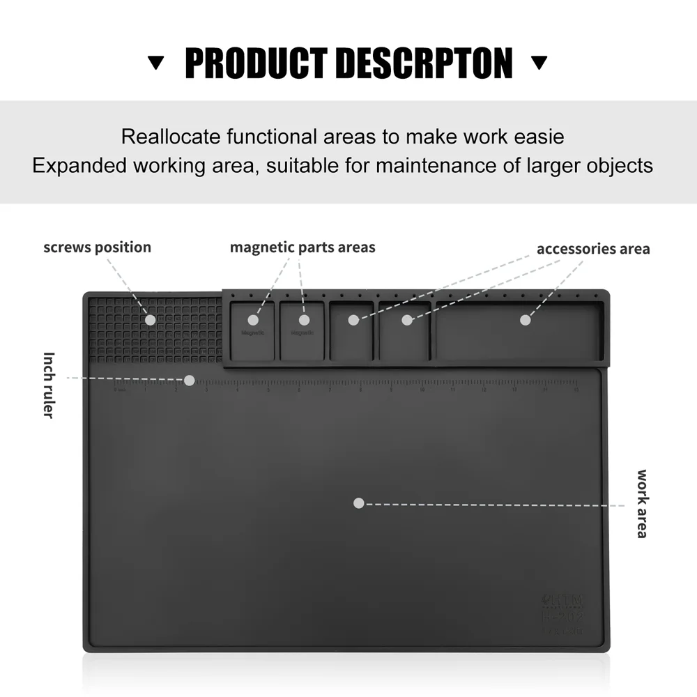 Wärmedämmung Pad ESD Löten Arbeits Matte Magnetische Silikon Matte Reparatur Hitzebeständige Plattform für BGA Löten Station