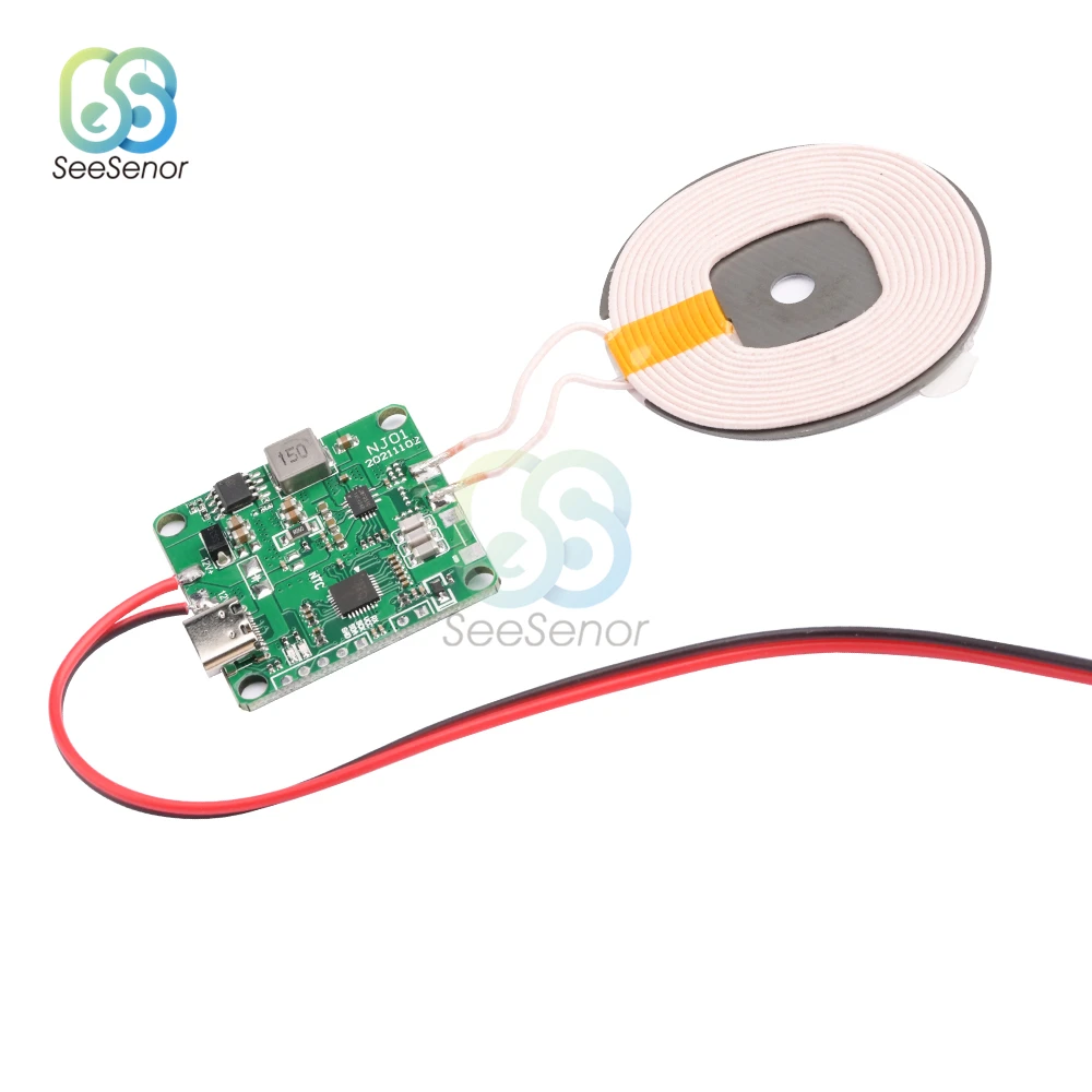Imagem -05 - Carregador sem Fio de Carregamento Rápido Módulo Transmissor Usb Tipo-c e Bobina para qi Bateria do Telefone Carro 20w High Power 5v 12v 24v
