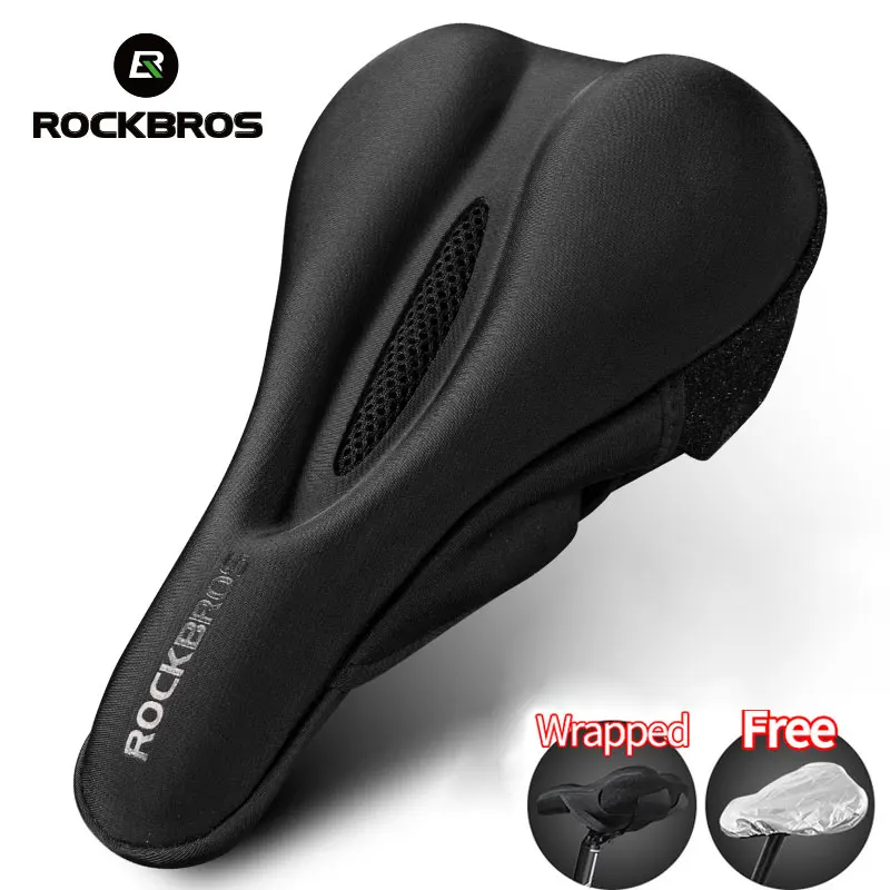 

ROCKBROS Bike Saddle Cover MTB Road Protective Gear Cushion Cover Hollow Breathable Silicone Bicycle Saddle Cover Cycling Parts