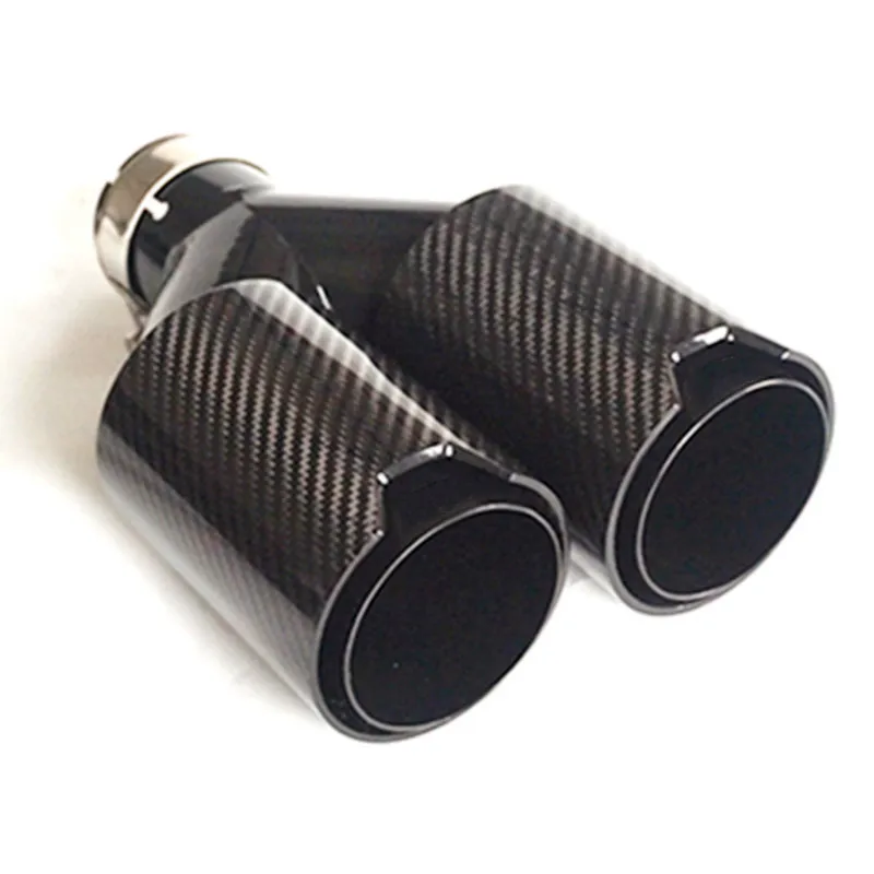 1PCS  TOP quality Car Carbon Fiber Exhaust TWIN End Tips for BMW inlet 60mm 63mm oulet 93 M performance Dual Pipes