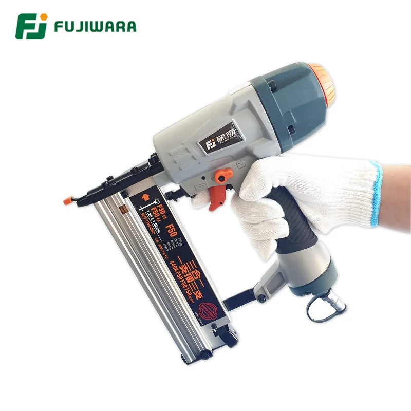 Imagem -03 - Fujiwara Novo 3-em Pistola de Prego Pneumática Carpintaria Nailer Grampeador Air Pregando Ferramenta F15-f50 T20-t50 1340 mm em Forma de u Prego