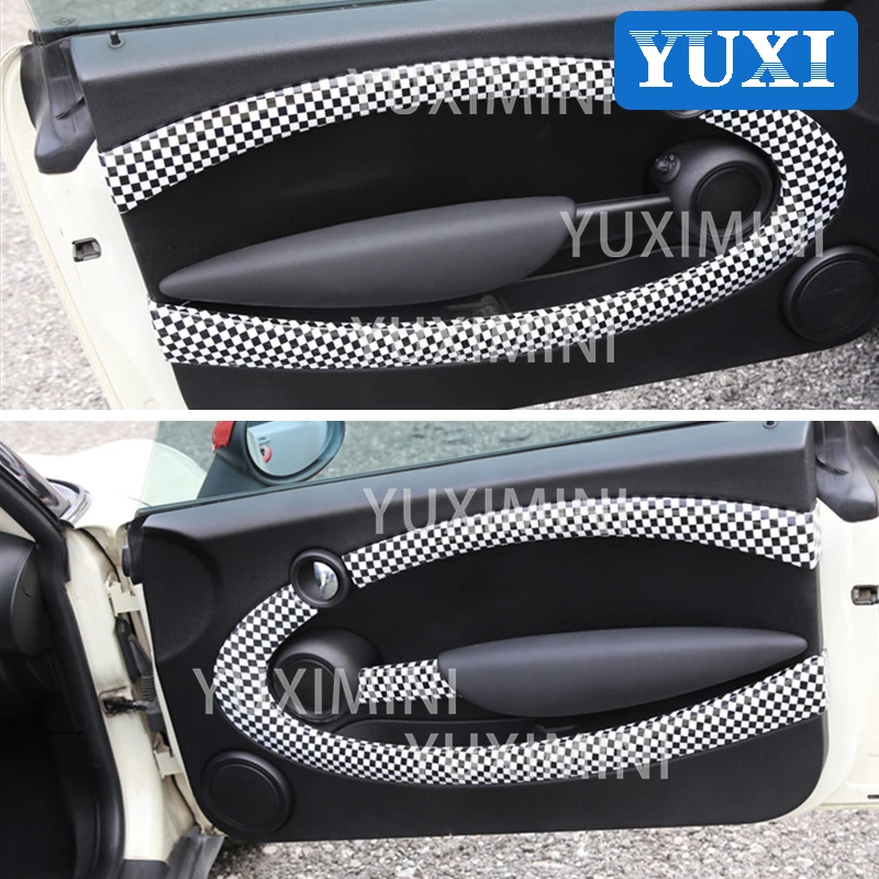 6 Pcs Car Door Inner Panel Decorative Protective Cover For BMW MINI Cooper JCW R55 R56 R57 R58 R59 Interior Styling Accessories