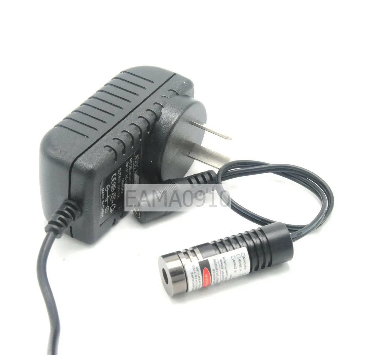 Dot Blue/Purple 50mW 405nm Laser Module w /Line&Cross Lens + Adapter + Holder