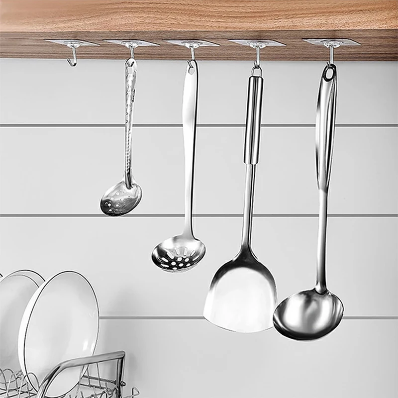 Transparent Self Adhesive Hook Wall Hanging Hooks for Hanging Strong Hangers on Wall Decorative for Kitchen Bathroom