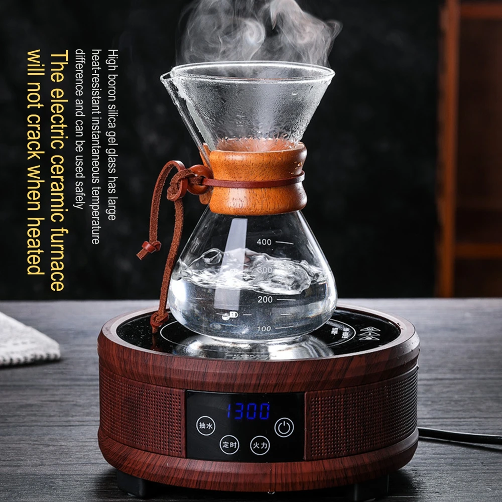 Coffee Pot Heat Resistant Glass Coffee Maker Espresso Coffee Drip Brewing Machine With Stainless Steel V60 Filter Pot 400ml