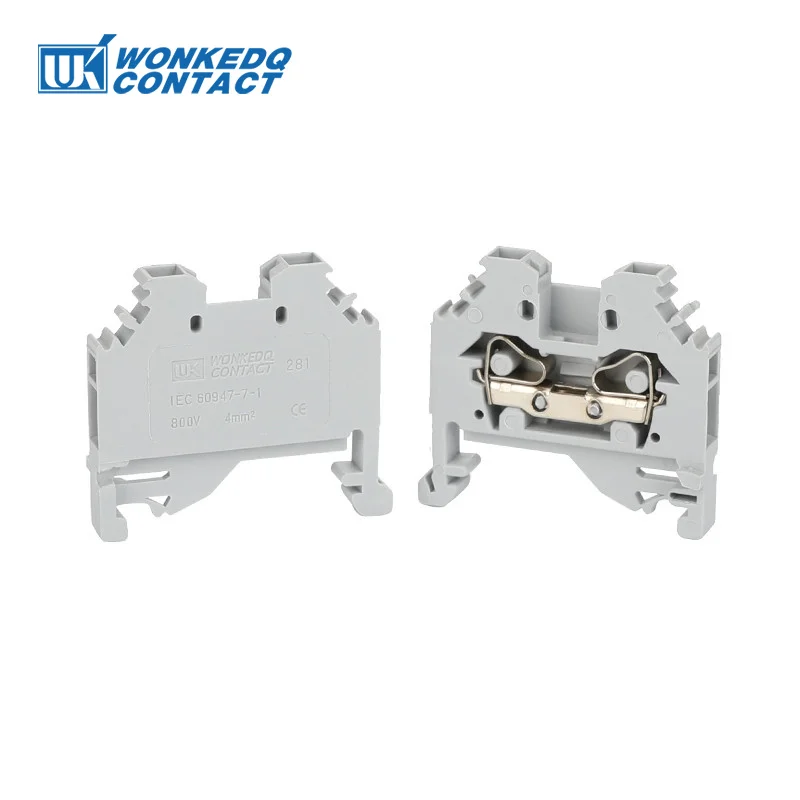 10Pcs 281-101 Spring-Cage Connection Mount 2-Conductor 281 101 Plug 4 mm² Clamp Wire Connector Din Rail Terminal Block