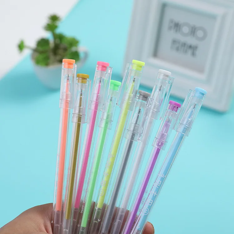 24 Pcs Colour Neutral Pen Graffiti Small Fresh Watercolor Pen Cute Candy Color Fluorescent Highlight 0.5m  Stationery