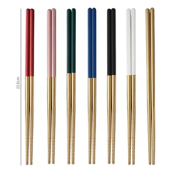 304 Stainless Steel Chopsticks Chinese Tableware Dinnerware Non-Slip Sushi Food Noodles Chopsticks Sticks Utensils for Kitchen