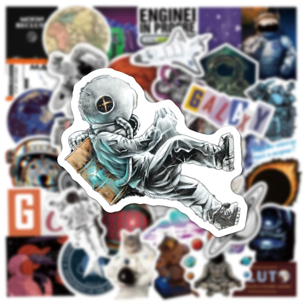 10/30/50PCS Outer Space Astronaut Graffiti Stickers Aesthetic Phone Luggage Laptop Guitar Cool Cartoon Sticker Decals Kids Toys