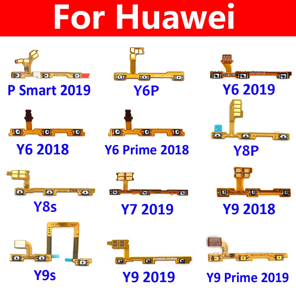 Power On Off Volume Side Button Key Flex Cable For Huawei Y5 Y6 Y7 Y9 Prime 2017 2018 2019 Y6P Y7P Y8P Y8s Y9s