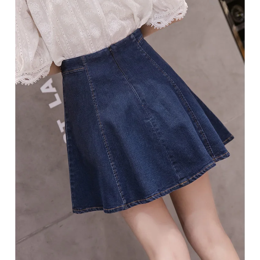 Jeans Rokken Vrouwen 2020 Zomer Mode Hoge Taille Vintage Paillette Kant Belted Saia Mini Jupe Femme Meisje Vrouwelijke Denim Rok