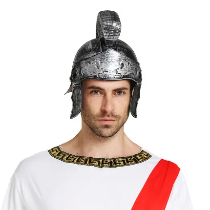 Halloween props, helmet general hat, spartan warrior knight helmet cosplay show cap Roman warrior, ancient Roman warrior hat