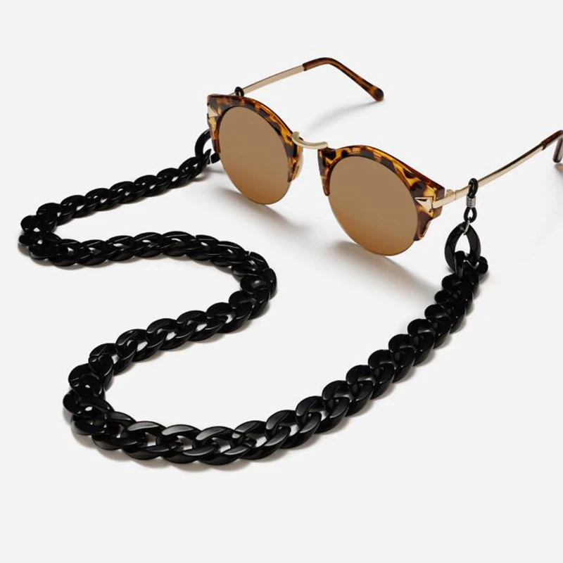 New Fashion Acrylic Sunglasses Chain Women Men Exaggerated Reading Glasses Lanyard Hanging Neck Chain Eyeglasses Neck Strap Cord