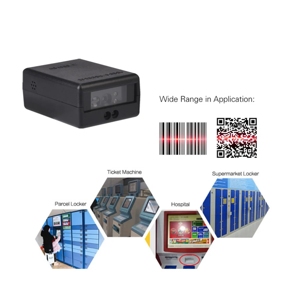 Barcode Scanner Module Engine Wired Embedded 1D 2D QR Bar Code Reader Module for Kiosk RS232 USB Interface for Warehouse Shop