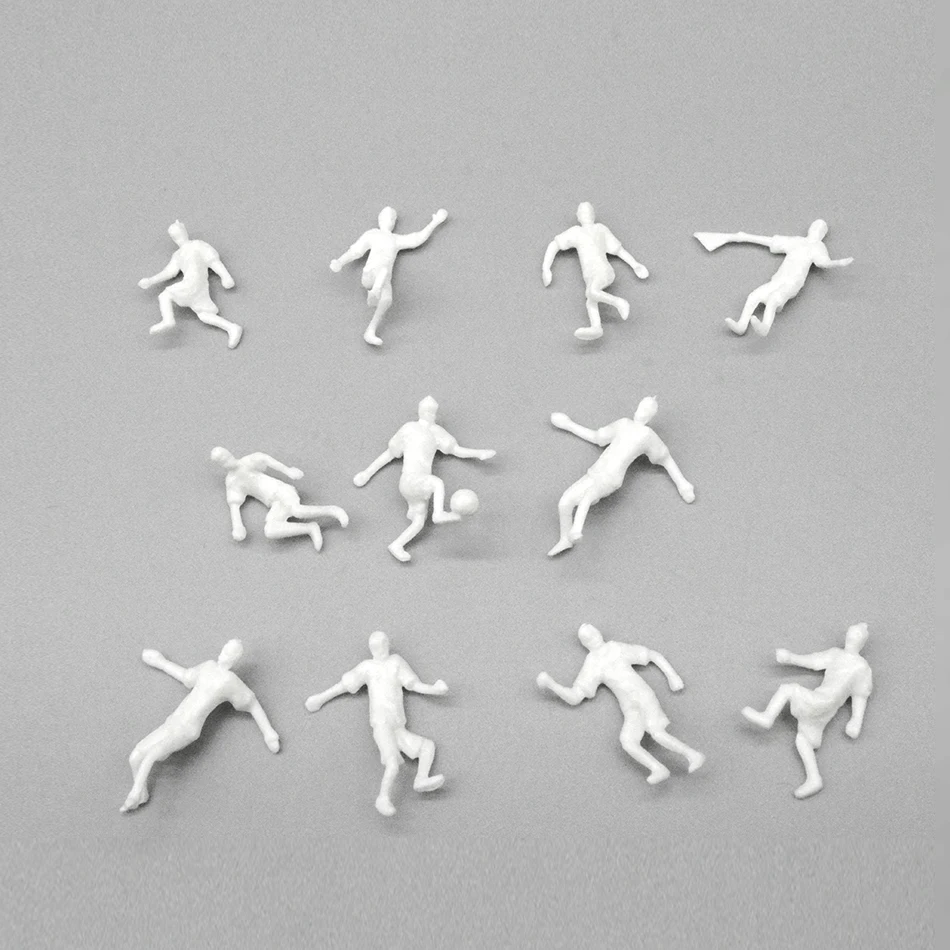 12pcs/lot 1:50 1:75 DIY Miniature Football Player Figures Model Unpainted Sports People Diorama Architecture Building Materials