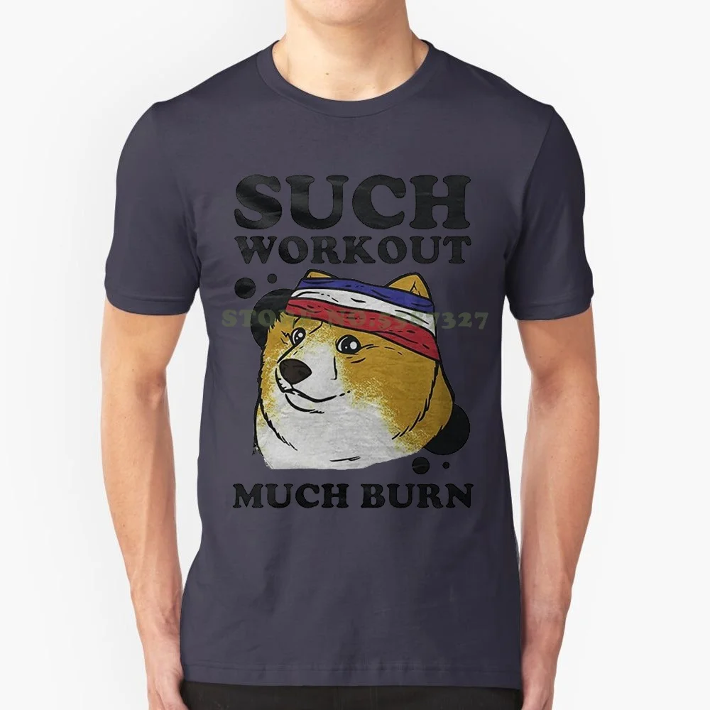 T Shits Printing Short Sleeve Casual O-Neck Cotton Such Workout Much Burn Gymnasium T Shirt