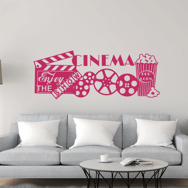 Theater Room Decor Home Cinema Vinyl Wall Art Sticker Enjoy The Show Quotes Decal Murals Waterproof 2225