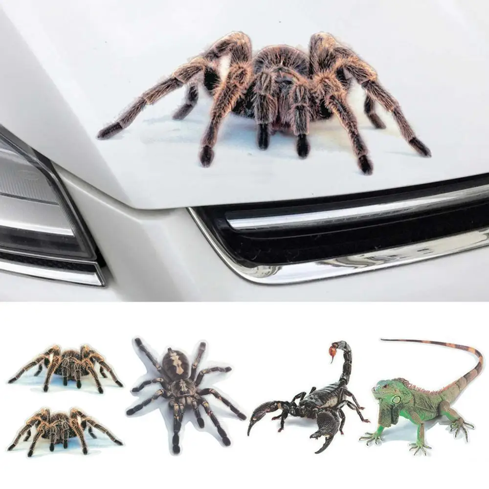 Car Sticker 3D Spider Lizard Scorpion Vehicle Front Rear Trunk Window Mirror Bumper Car-Styling Sticker Decal Decor