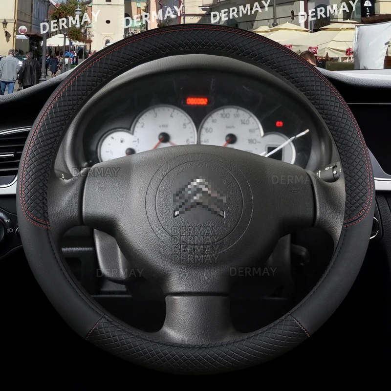 for Citroen C2 9Colors Car Steering Wheel Cover PU Leather Non-slip Auto Accessories