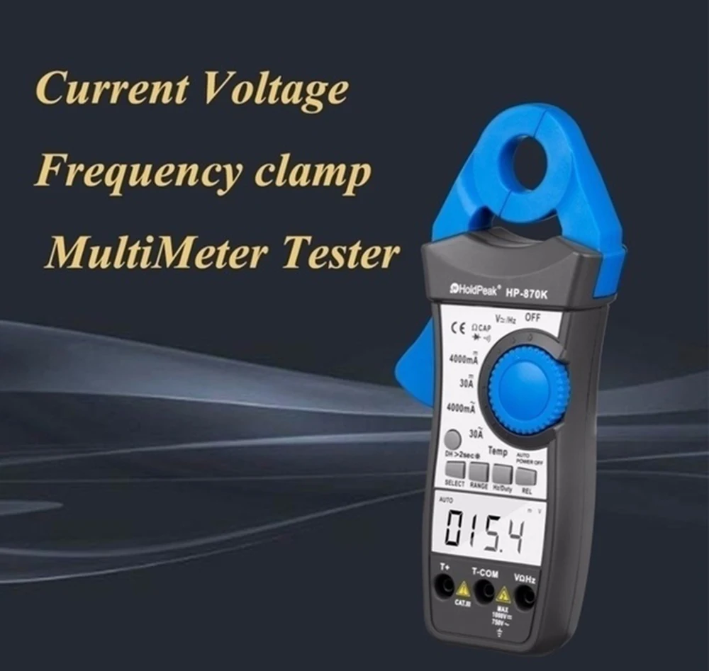 HP-870K 4000 Counts Digital Clamp Meter Auto Ranging AC/DC Voltage Meter with Relative Value Resistance Frequency Capacitance