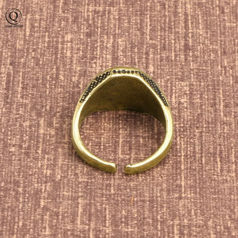 New Style Gothic Retro Tai Chi Gossip Sign Ring Punk Style Men and Women Copper Brass Geometric Ring Jewelry Adjustable Size