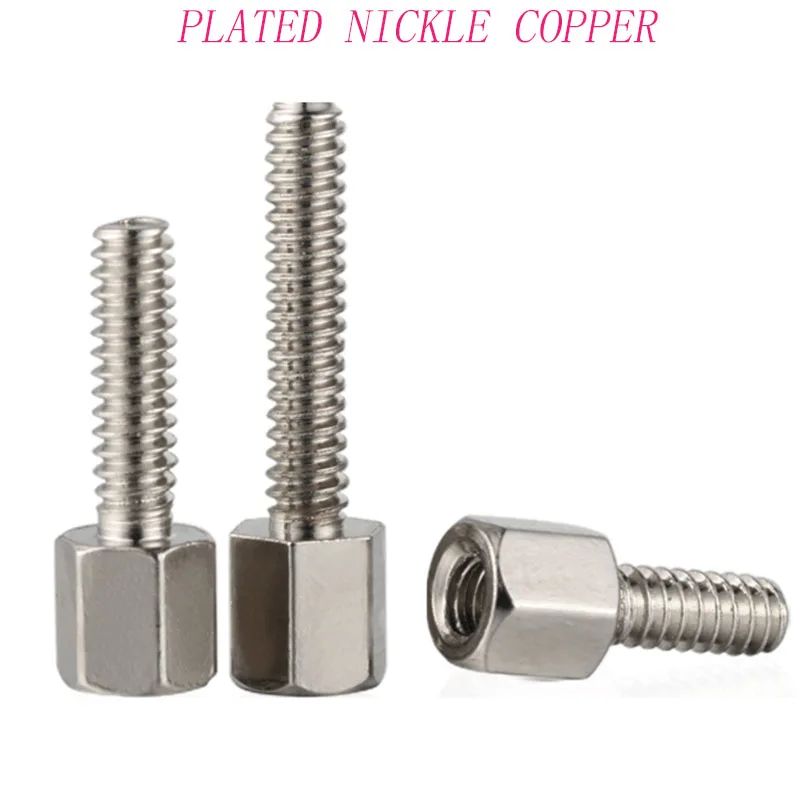 5-20pcs/lot 4#-40 American standard plated nickle copper stainless steel 304 hex socket female to male standoff screws stud1141