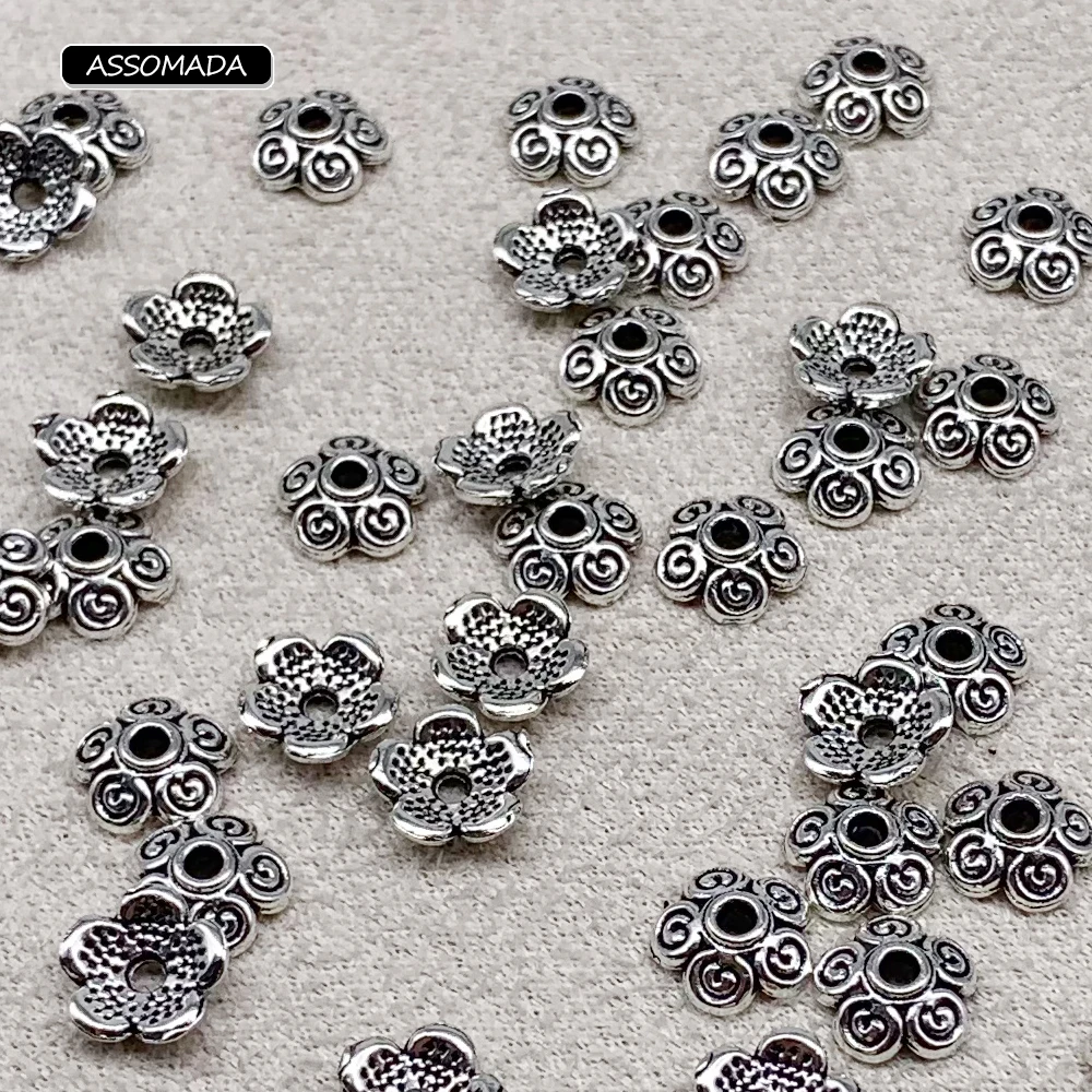 

ASSOMADA Flower Bead End Caps DIY Jewellery Making Supplies Handmade Bracelets Earrings Settings Bead Caps Jewelry Accessories