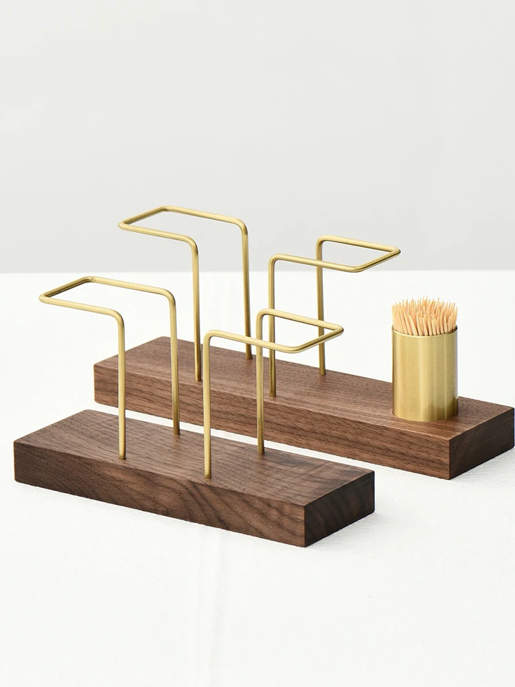 Desktop Organizer Tableware Supplies Wood Tissue Paper Holder Napkin Holder Brass Tissue Box StorageToothpick Box салфетница
