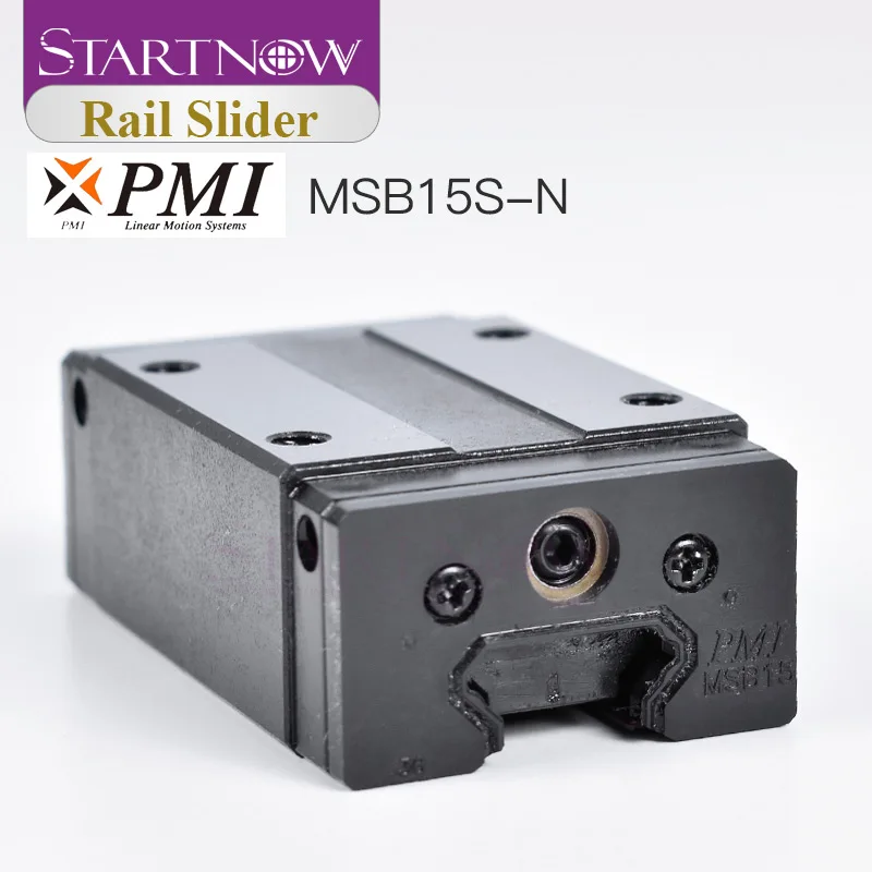 Startnow Original China Taiwan PMI Linear Guideway Carriage Block MSB15S-N for CNC Router CO2 Laser Linear Motion System