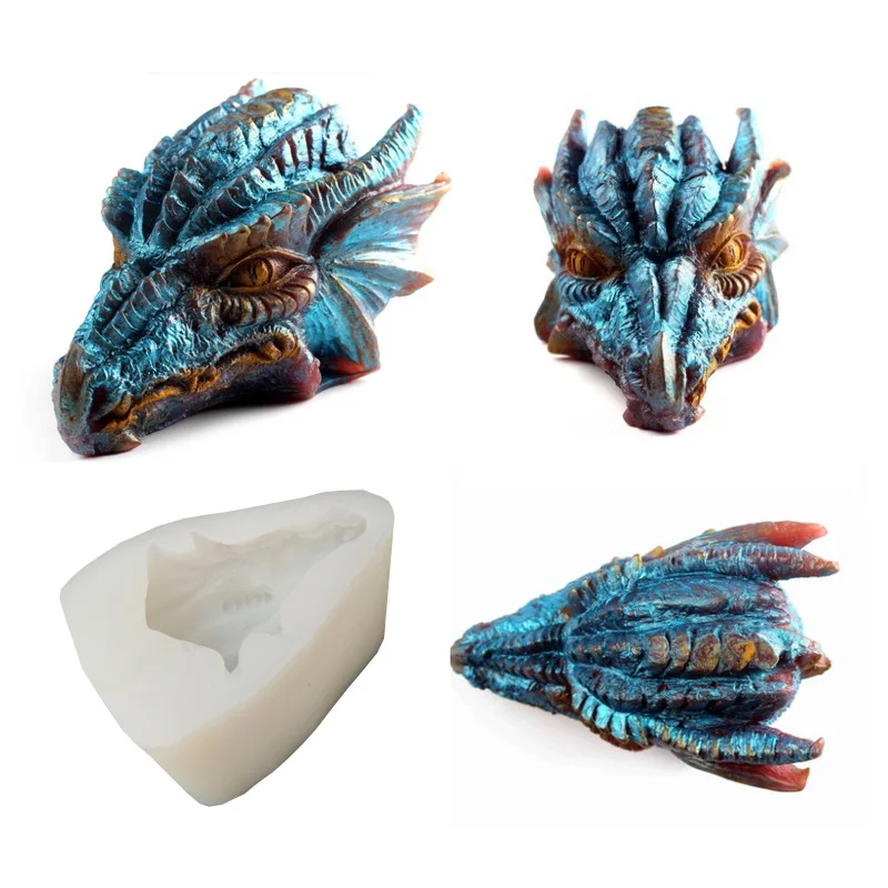 Dragon Shape Candle Silicone Mold Sugar Craft Cake Decorating Tools Fondant Food Grade Pastry Resin Mold Kitchen Accessories