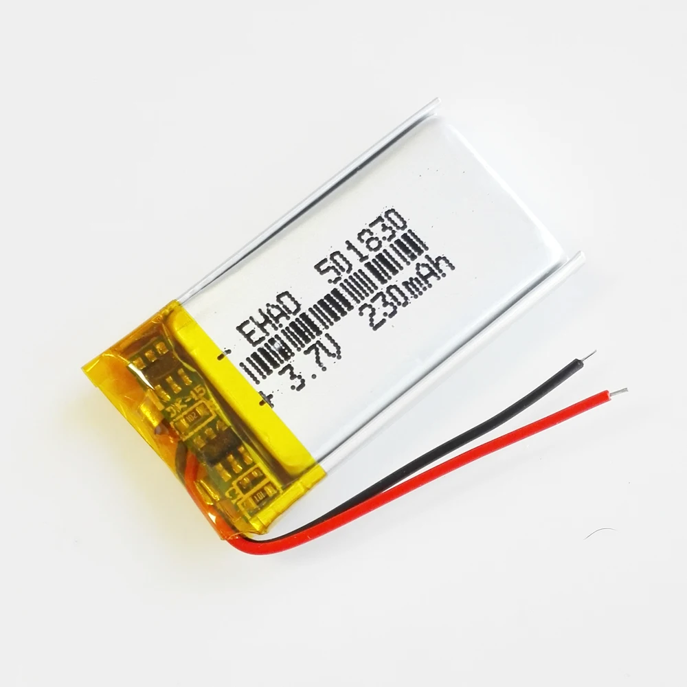 EHAO 501830 3.7v 230mAh litowo-polimerowa LiPo akumulator do Mp3 GPS słuchawki z Bluetooth zestaw słuchawkowy inteligentny zegarek