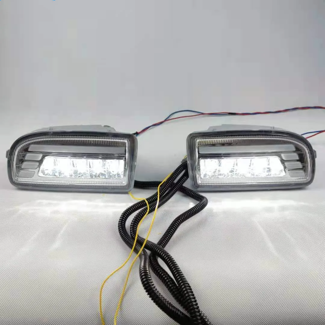 2PCS Car LED For Toyota Land Cruiser Fj100 1998-2007 fog lamp cover DRL Daytime Running Lights headlight 12V Daylight