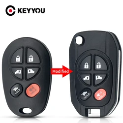 KEYYOU dla Toyota Highlander Sequoia Sienna Tacoma ulepszona zmodyfikowana klapka obudowa pilota bez kluczyka Case Fob 3/4/5/6 przyciski wymiana