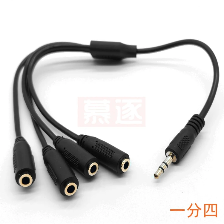 Cabo estéreo trrs macho para 3x1/8 polegadas, 3.5mm, conector estéreo, fêmea, 3.5mm, divisor de áudio estéreo, banhado a ouro, 3.5mm (1/8 polegadas)