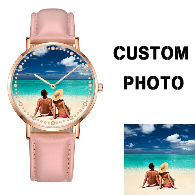 CL016 Brand Your Own Logo Watch Personalized Picture Wristwatch Customized with Photo Name Gift for Boyfriend/Girlfriend Watch