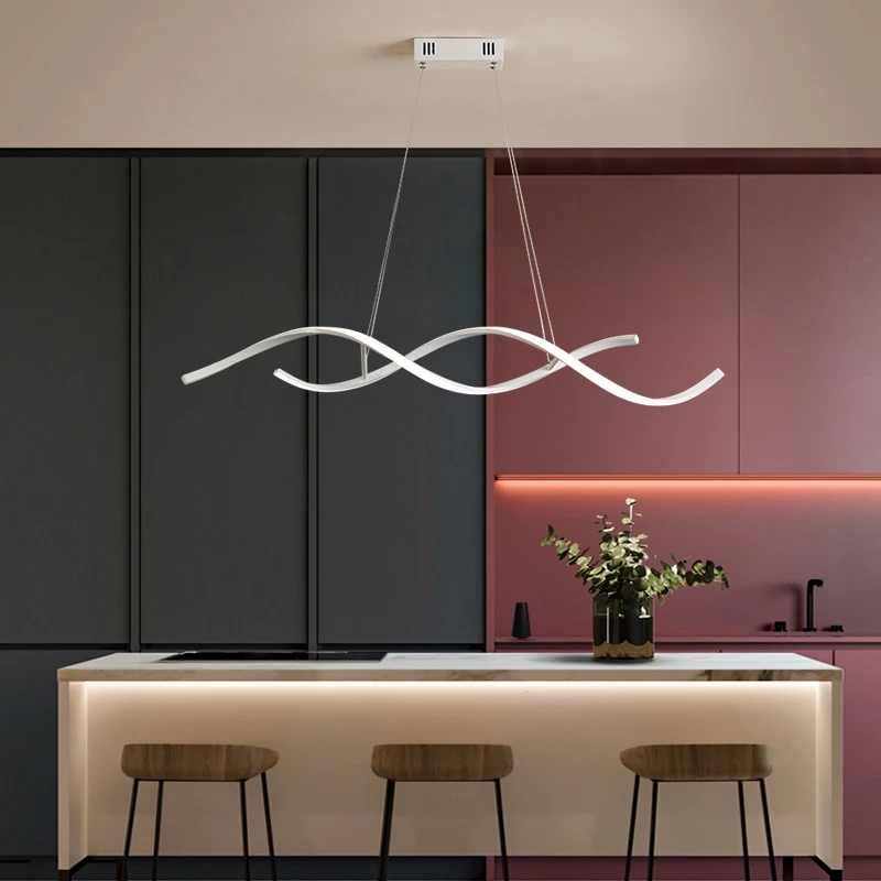 Lustre moderno de suspensão, preto/branco, fosco, led, para sala de jantar, cozinha, casa, deco, luminária, frete grátis