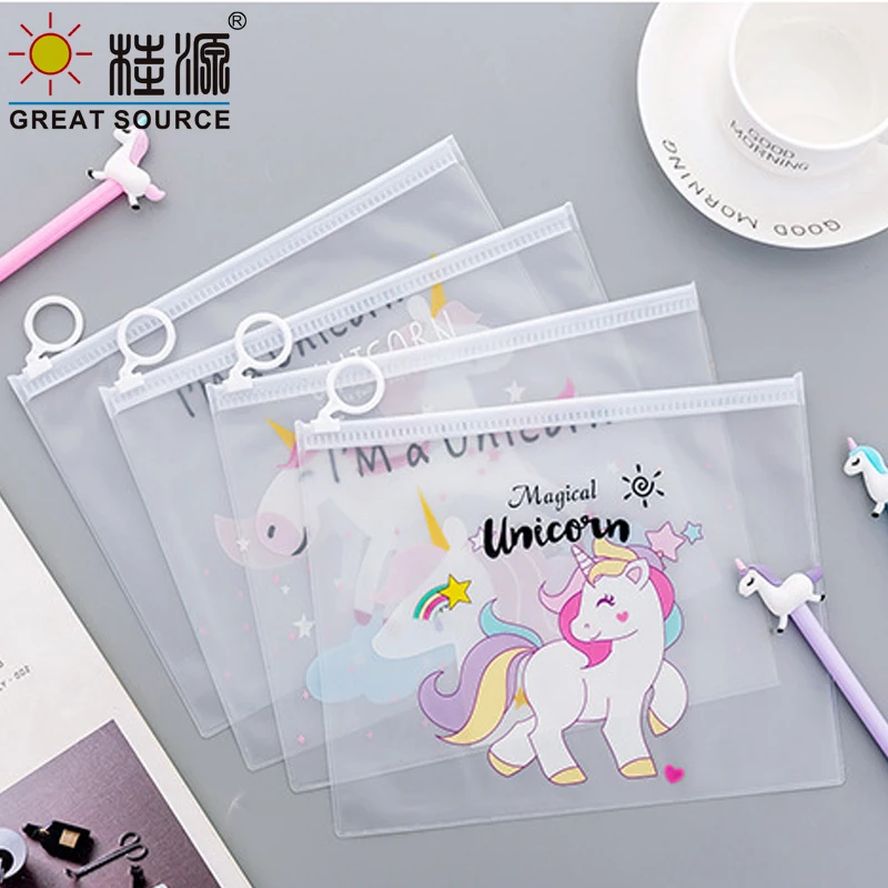 MQQ Unicorn Paper Bag Waterproof Document Bag File Zipper Bags Poly-bag File bag Extra Thick W210*H150mm(8.27