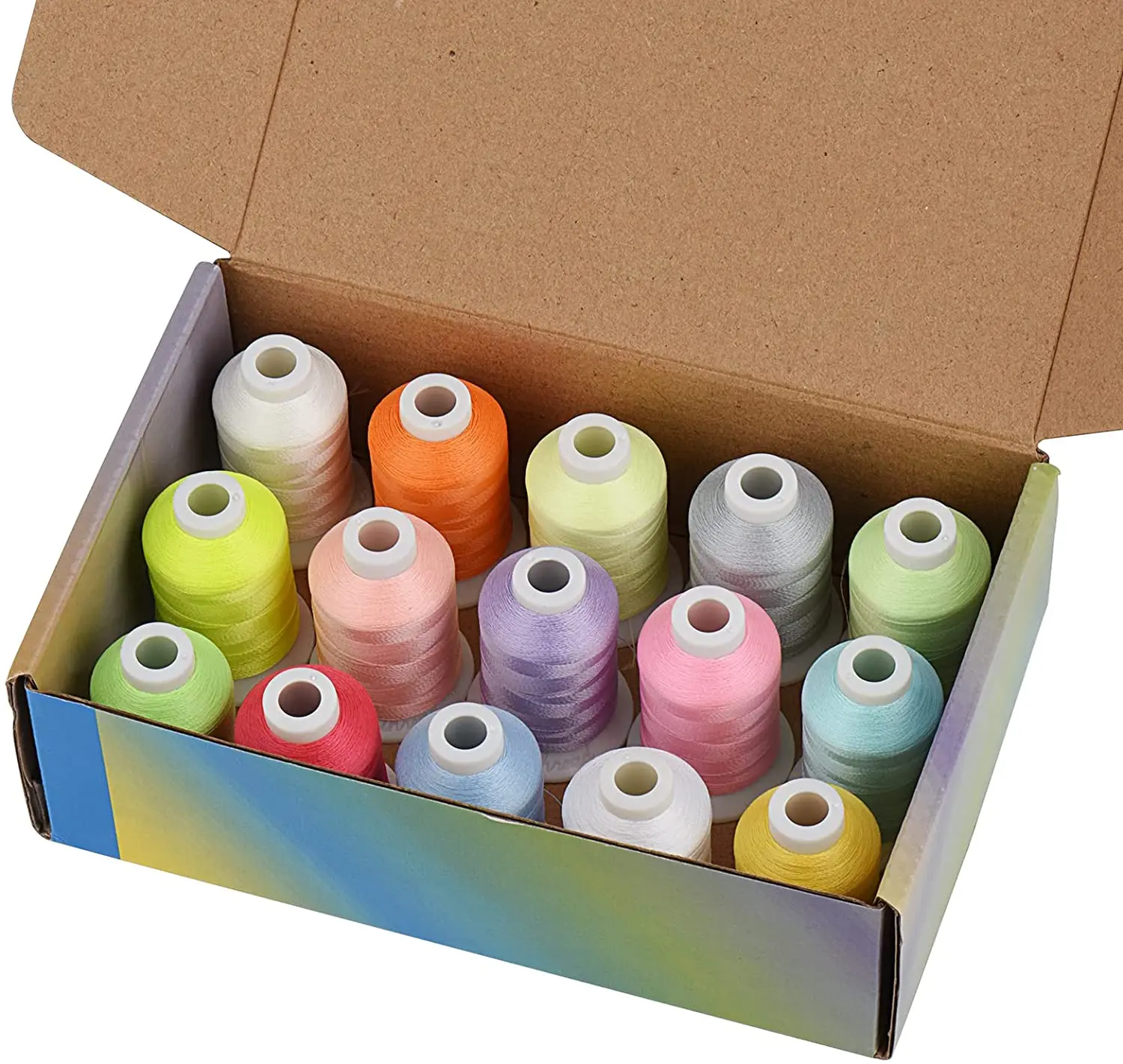 Simthread Glow in the Dark Thread Machine Embroidery Thread 15 Different Colors 550Y Each