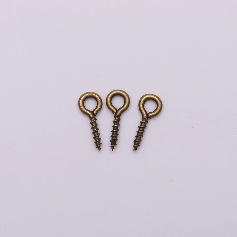 100–200 Stück kleine kleine Mini-Augennadeln, Nietstifte, Haken, Ösen, Schraubgewinde, goldfarbene Verschlüsse, Haken, Schmuckzubehör für die Herstellung von DIY – Detail 7