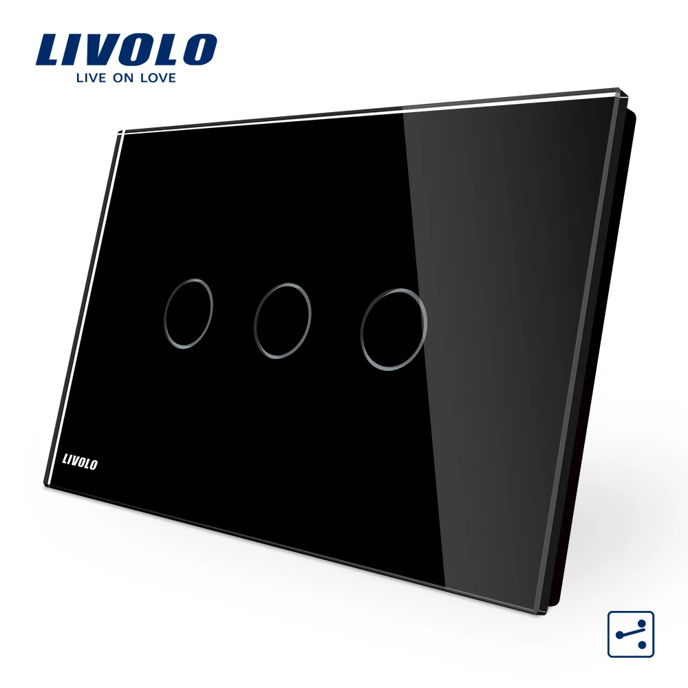 Imagem -04 - Livolo Eua au Padrão Interruptor de Parede Painel de Vidro Cristal Luz Tela de Toque Ac110250v Indicador Led para Casa Inteligente Fabricante