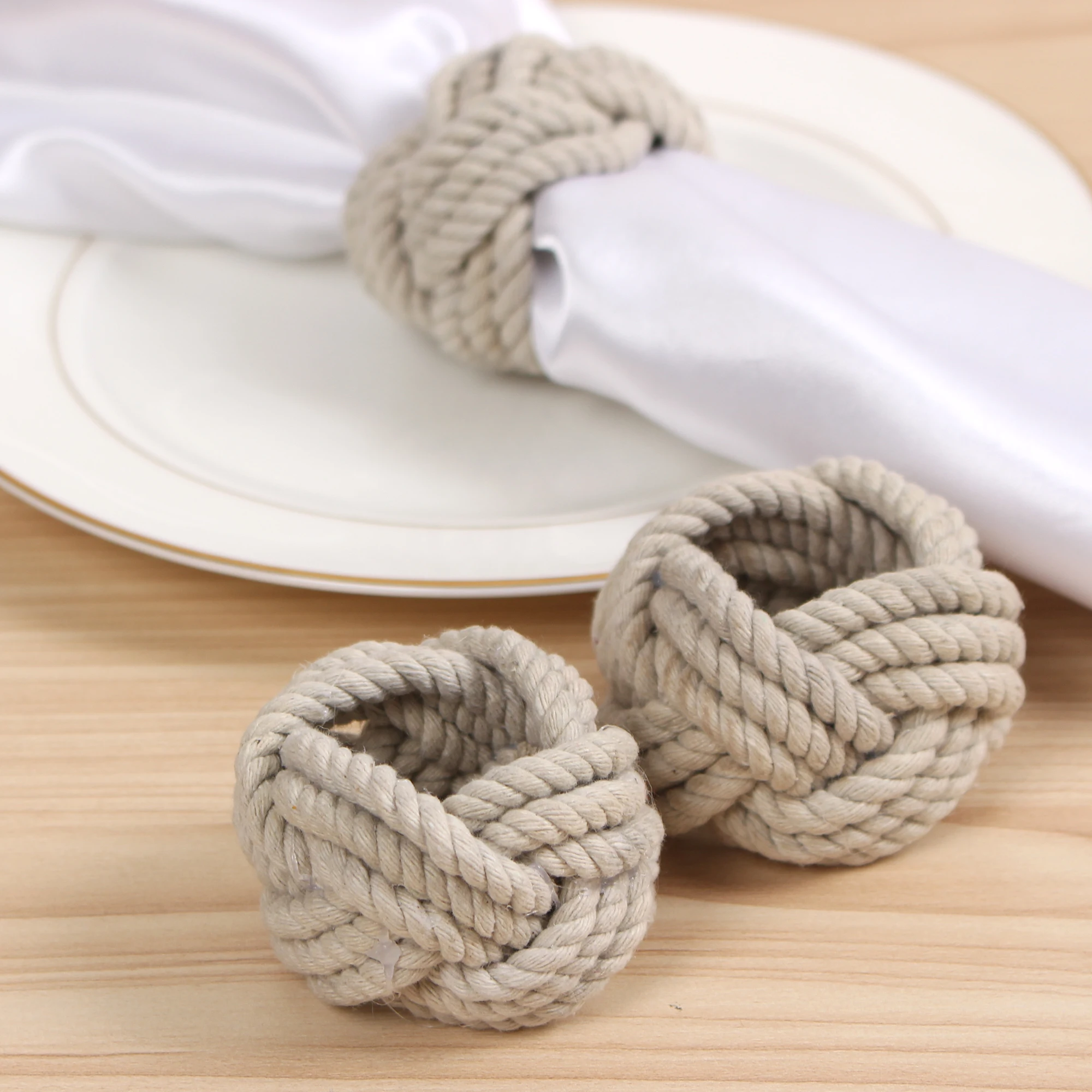 1pcs Valentine\'s Day Natural Jute Napkin Ring Rope Woven Napkin Buckle Linen Holders For Thanksgiving Christmas Party Decoration