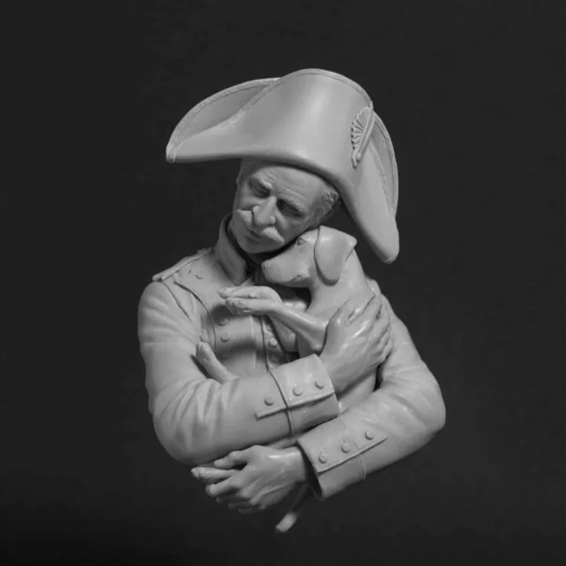 Unassambled  1/10 ANCIENT OFFICER MAN WITH DOG BUST   Resin figure miniature model kits Unpainted